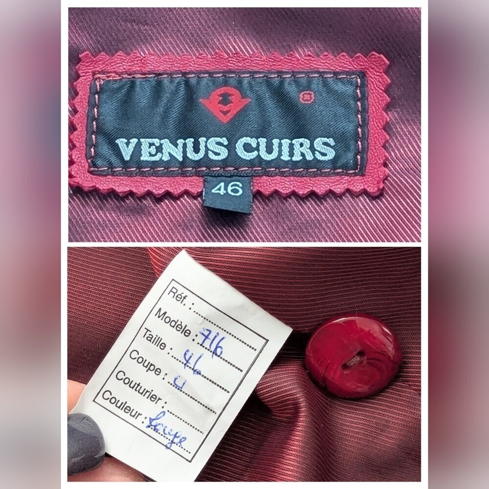 A Pop of Color! Venus Women's Red Button-Down Leather Jacket - Picture 15 of 15